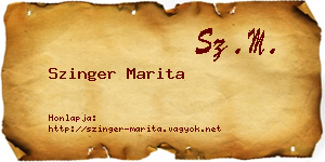 Szinger Marita névjegykártya